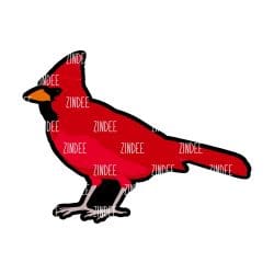 Cardinal Full Body – Acrylic Badge Reel Blank (2") No Hole | Optional Sticker or UV DTF