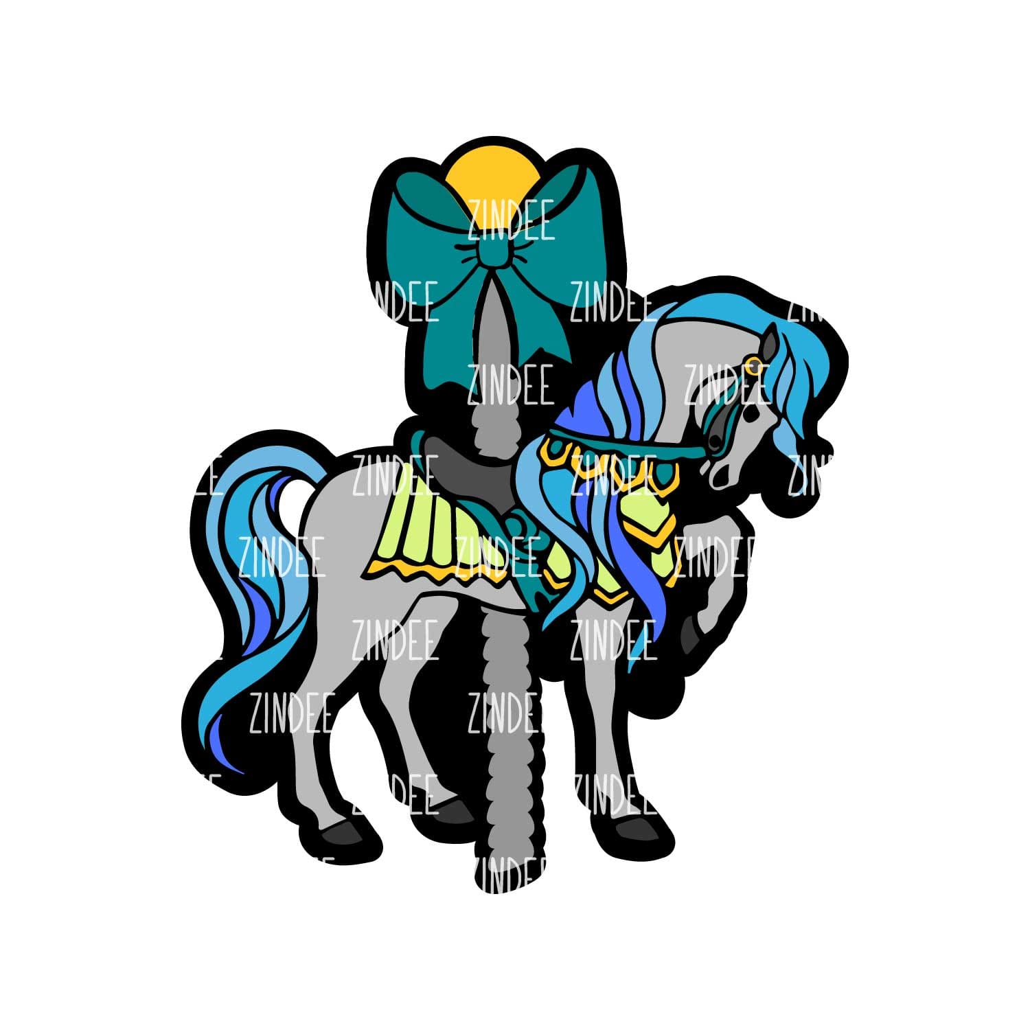 Alternative view of Carousel Horse acrylic blank (2 inch) NO HOLE (5 piece minimum)