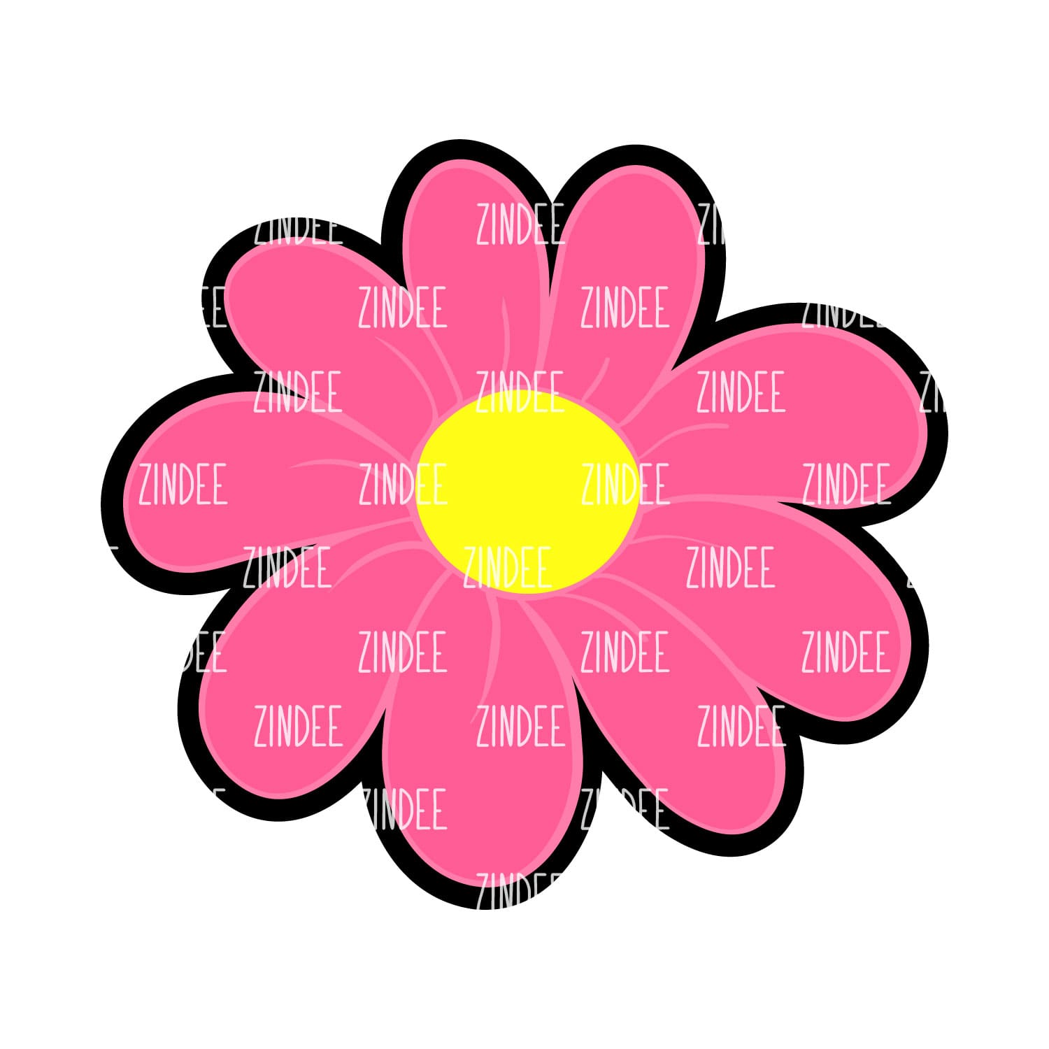 Cartoon Daisy Acrylic Blank- Sticker- UV DTF (2 inch) NO HOLE