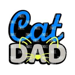 Alternative view of Cat Dad acrylic blank (2 inch) NO HOLE
