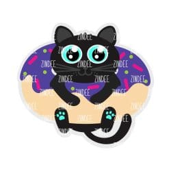 Cat Donut – Acrylic Keychain Blank (2.5") | Optional Sticker or UV DTF