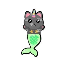 Alternative view of Caticorn Mermaid acrylic blank (2 inch) NO HOLE
