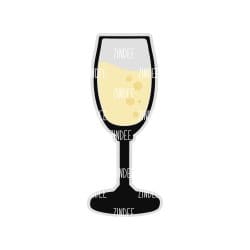 Champagne Flute Acrylic Blank- Sticker- UV DTF (1.5 inch)