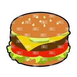 Cheeseburger – Acrylic Badge Reel Blank (2") No Hole | Optional Sticker or UV DTF