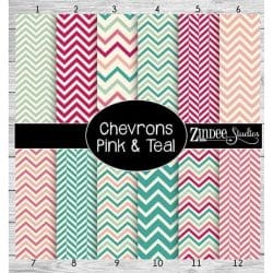 Chevron Pink Teal (vinyl)