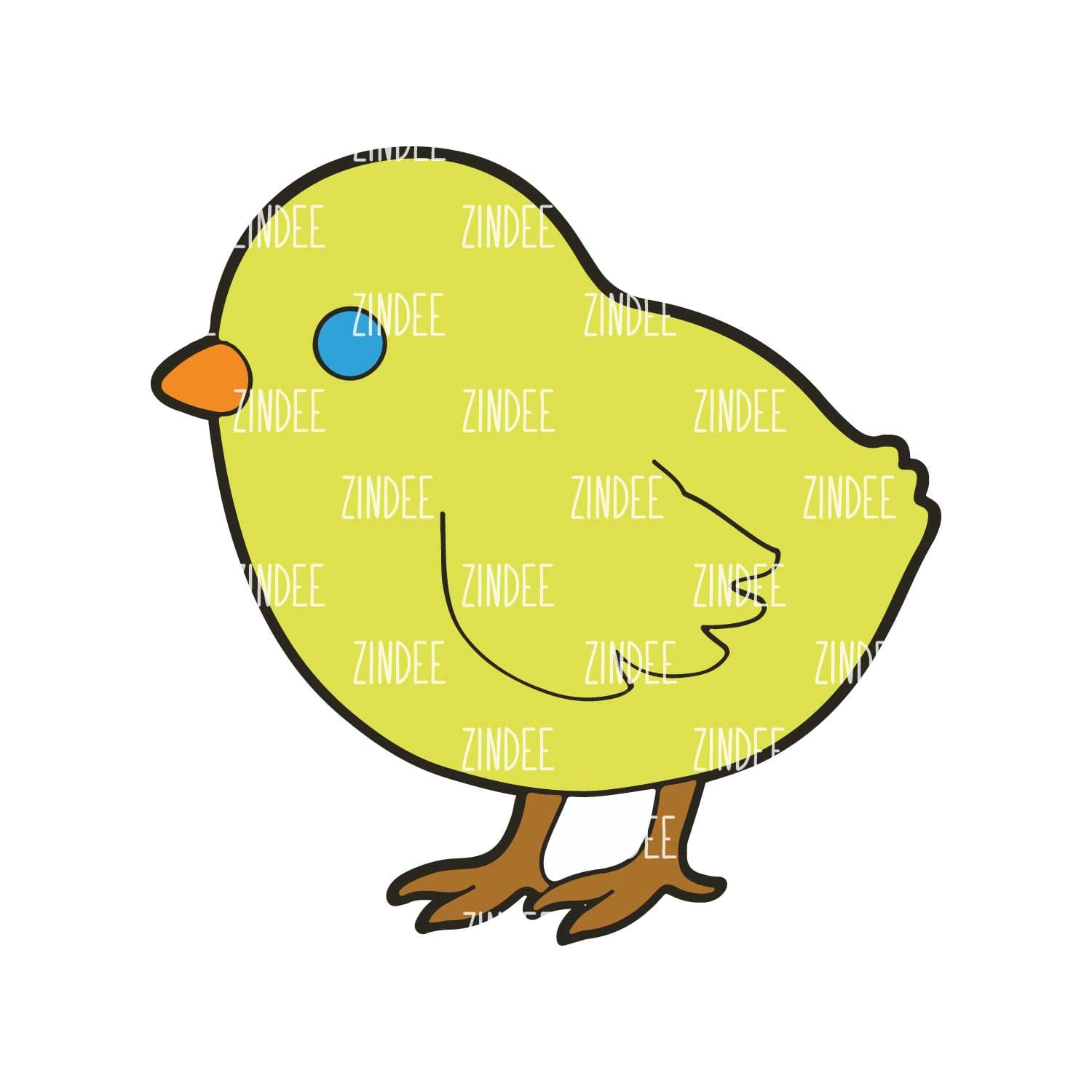 Alternative view of Chick acrylic blank (2 inch) NO HOLE