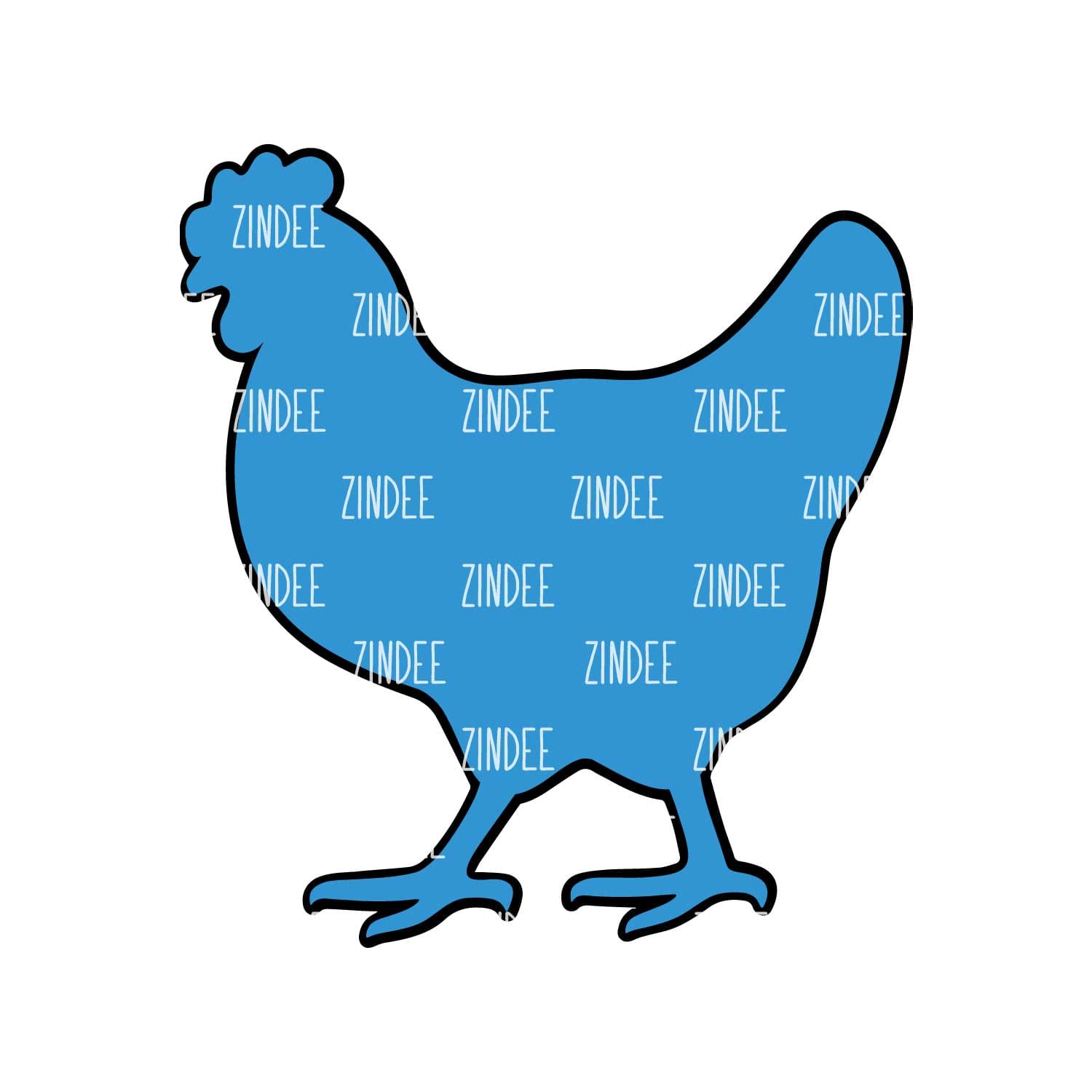 Chicken Acrylic Blank- Sticker- UV DTF (2 inch) NO HOLE