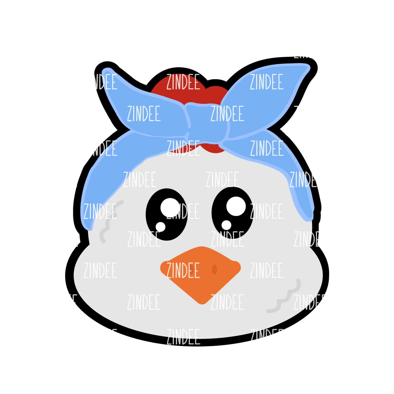 Chicken with Bandana Acrylic Blank- Sticker- UV DTF (3 inch)