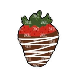 Chocolate Covered Strawberry – Acrylic Badge Reel Blank (2") No Hole | Optional Sticker or UV DTF