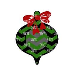 Christmas Ornament with Bow Shape – Acrylic Badge Reel Blank (2") No Hole | Optional Sticker or UV DTF