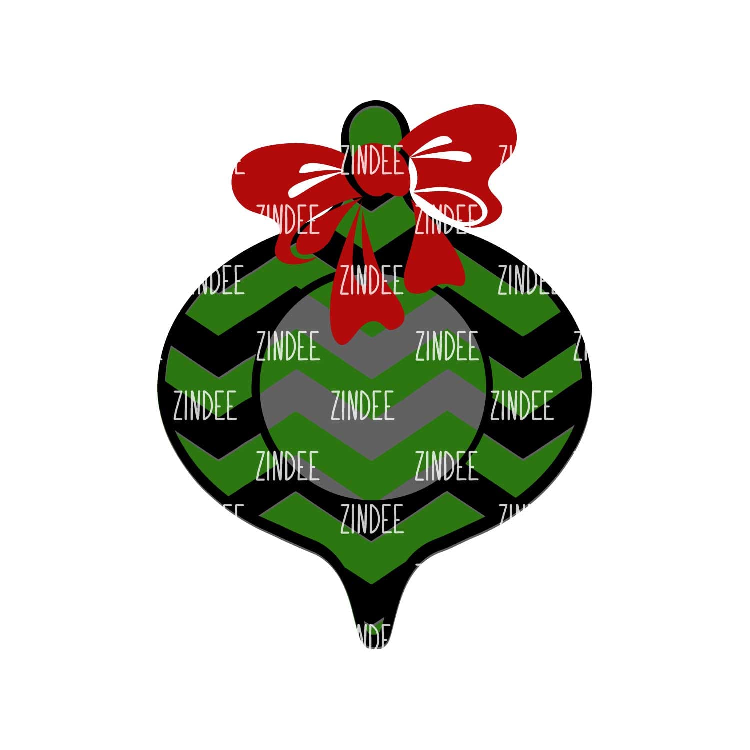 Alternative view of Christmas Ornament with Bow Shape Acrylic Blank- Sticker- UV DTF (3 inch)