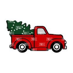 Christmas Truck – Acrylic Badge Reel Blank (2") No Hole | Optional Sticker or UV DTF