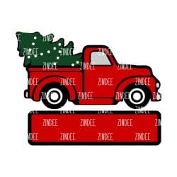 Christmas Truck with Bar – Acrylic Keychain Blank (2") | Optional Sticker or UV DTF