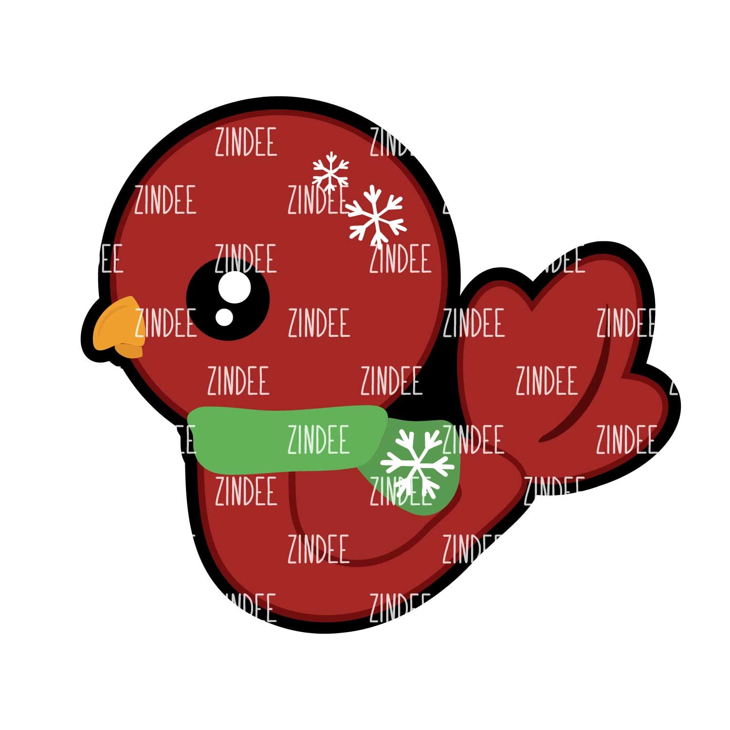 Christmas Cardinal Acrylic Blank- Sticker- UV DTF (2 inch) NO HOLE