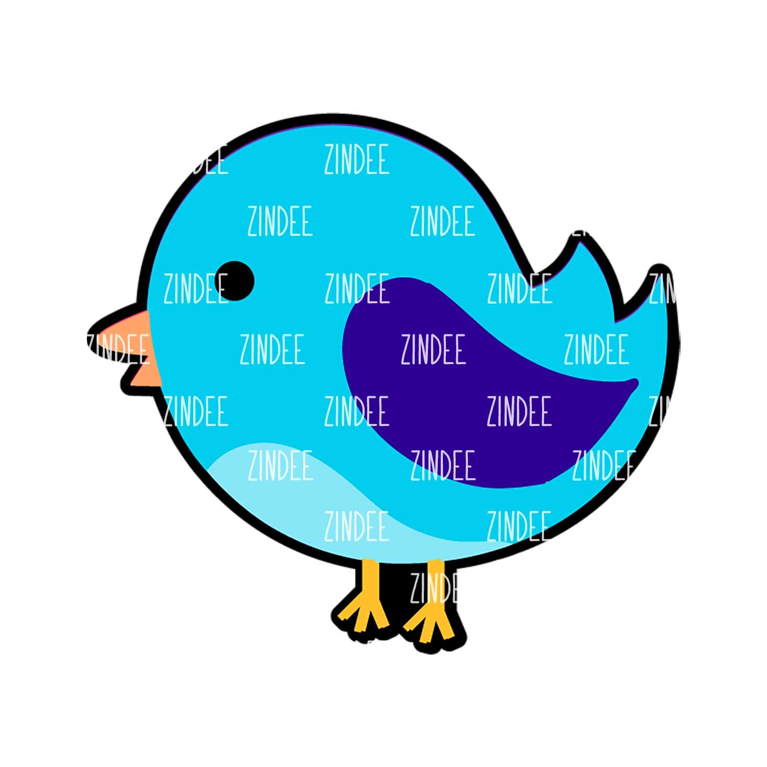 Chubby Bird Acrylic Blank- Sticker- UV DTF (2 inch) NO HOLE