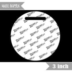 Circle Luggage Tag 3 inch (White Acrylic)
