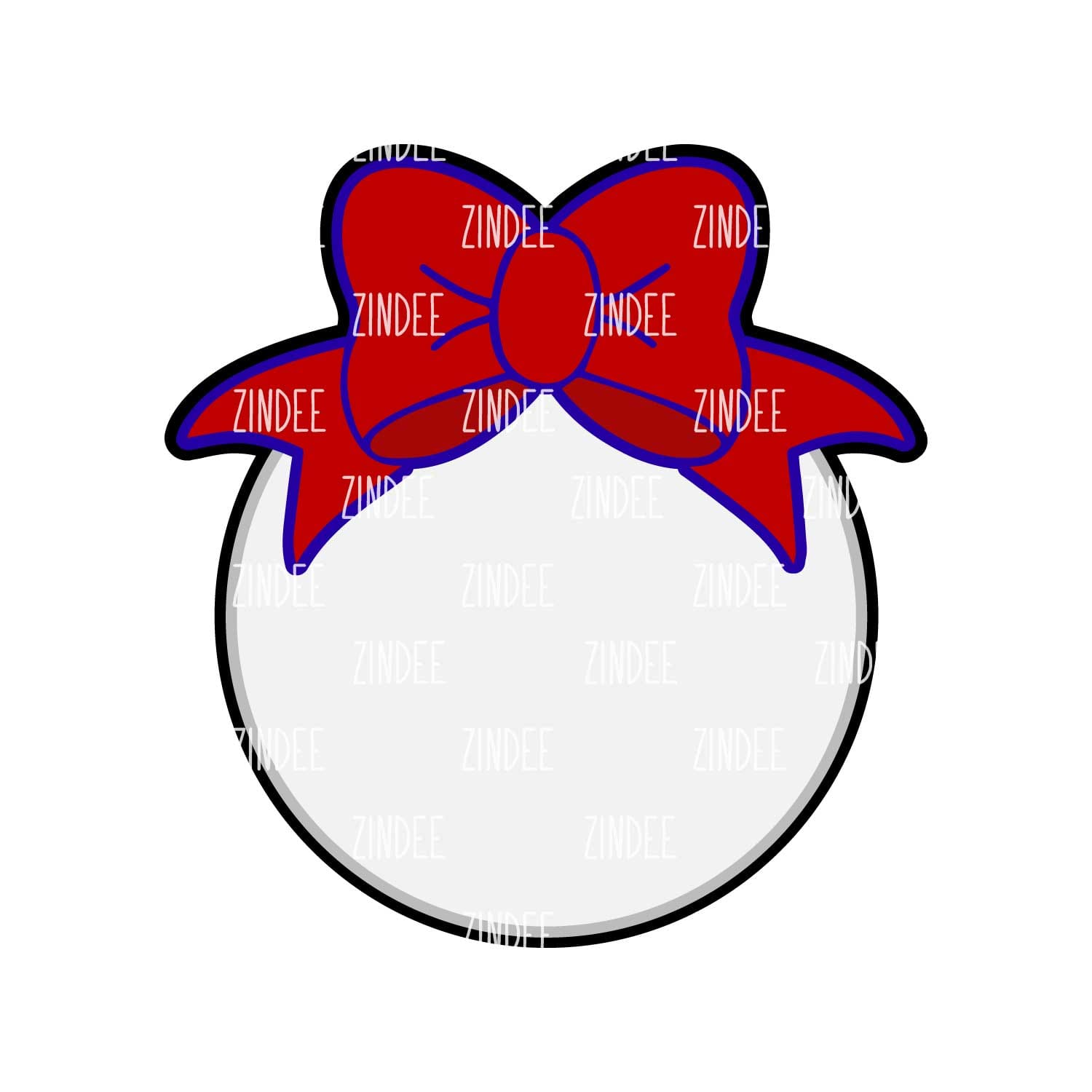 Circle with Bow Acrylic Blank- Sticker- UV DTF (3 inch)