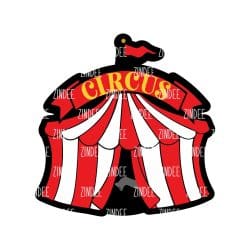Circus Tent – Acrylic Badge Reel Blank (2") No Hole | Optional Sticker or UV DTF