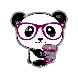 Coffee Panda Acrylic Blank- Sticker- UV DTF (1.5 inch)