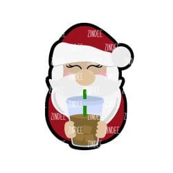 Coffee Santa (Light Skin) – Mini Acrylic Charm Blank (1.5") | Optional Sticker or UV DTF