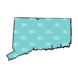 Connecticut – Acrylic Badge Reel Blank (2") No Hole | Optional Sticker or UV DTF