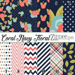 Coral Navy Floral (vinyl)