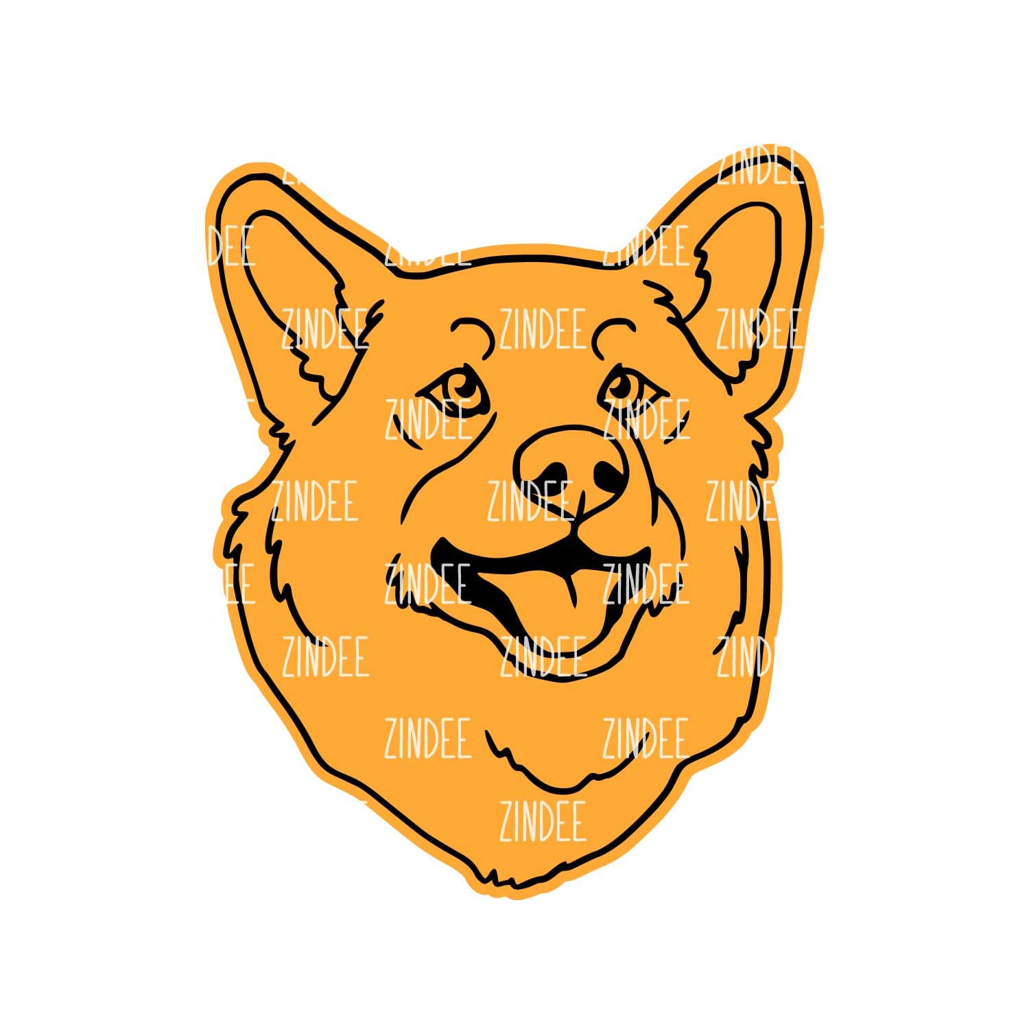 Alternative view of Corgi Head acrylic blank (3 inch)