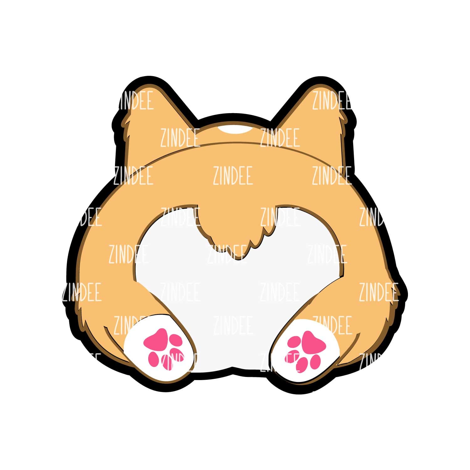 Corgi Butt Acrylic Blank- Sticker- UV DTF (2 inch) NO HOLE