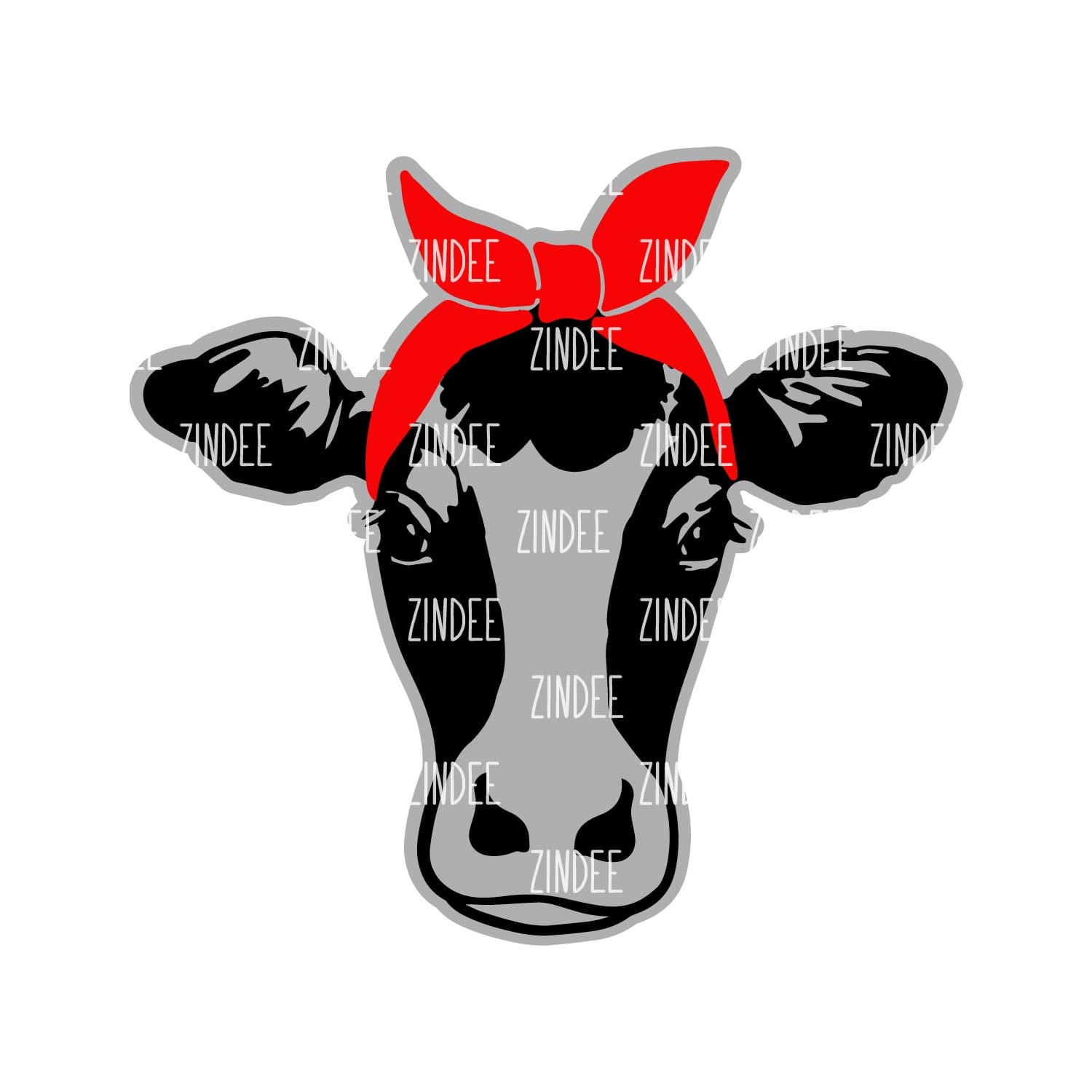 Cow with Bandana Acrylic Blank- Sticker- UV DTF (3 inch)