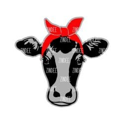 Alternative view of Cow with Bandana acrylic blank (5 inch)