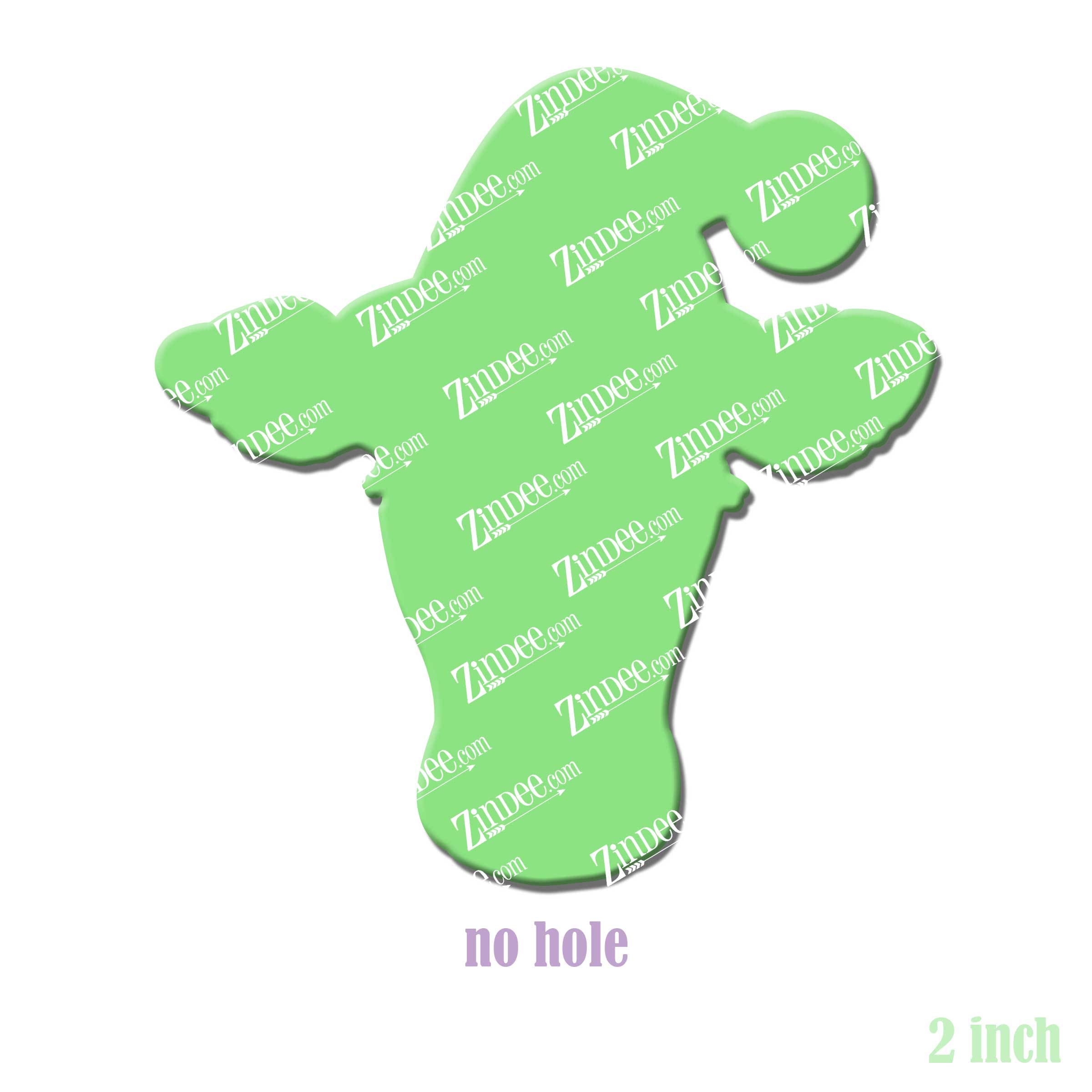 Alternative view of Cow with Santa Hat Acrylic Blank- Sticker- UV DTF (2 inch) NO HOLE