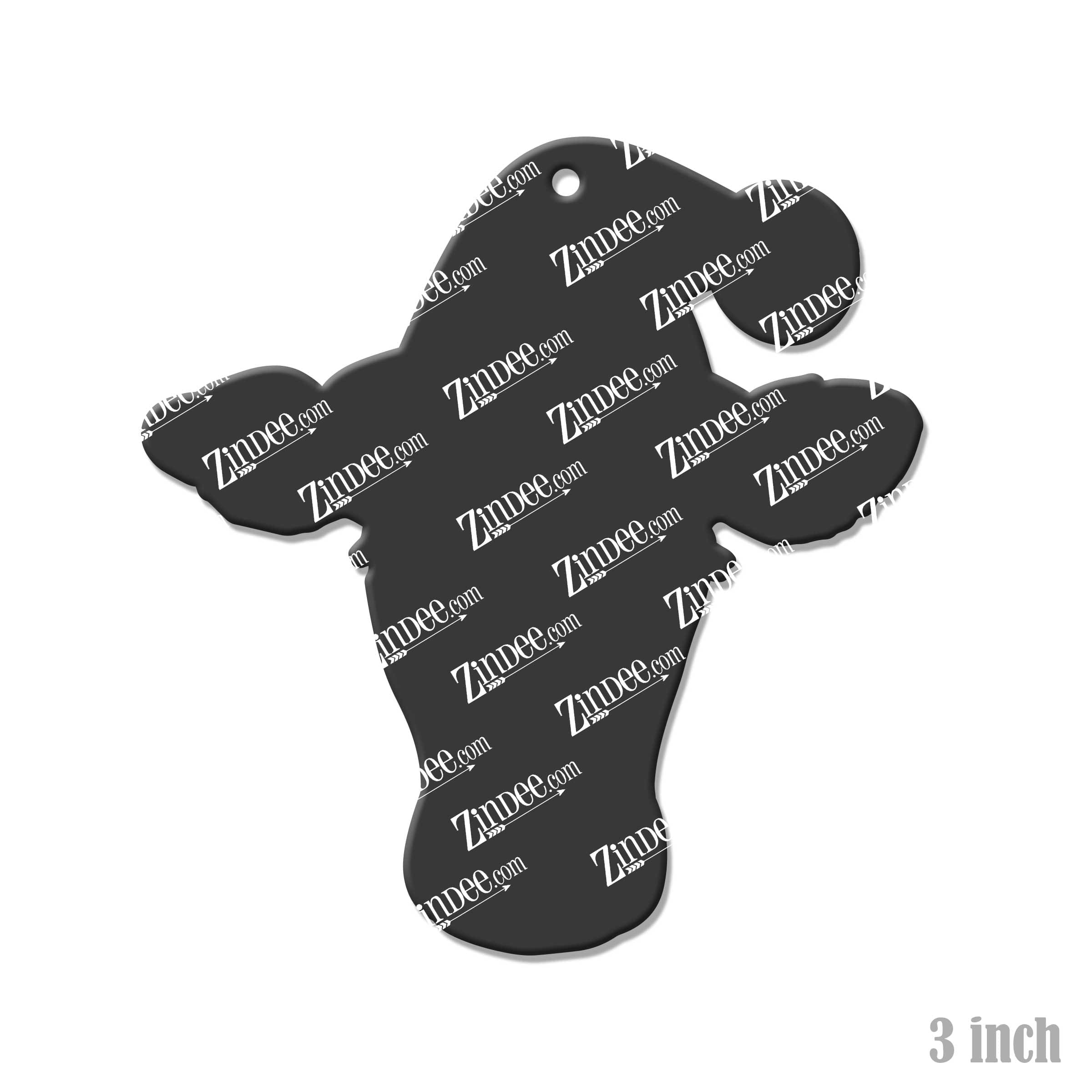 Cow with Santa Hat Acrylic Blank- Sticker- UV DTF (3 inch) - Image 2