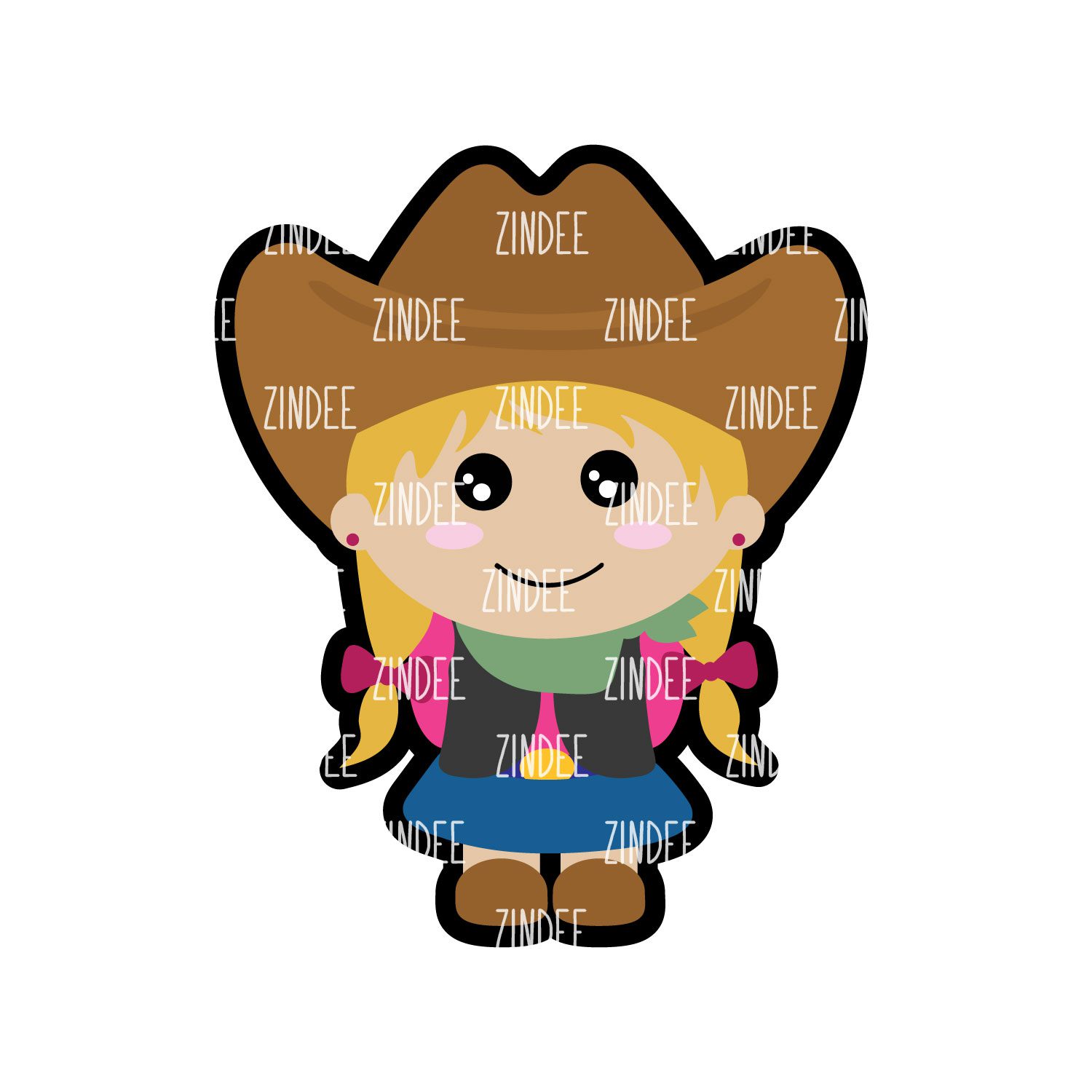 Cowgirl Acrylic Blank- Sticker- UV DTF (2.5 inch)