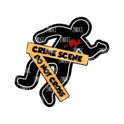 Crime Scene Body – Acrylic Badge Reel Blank (2") No Hole | Optional Sticker or UV DTF
