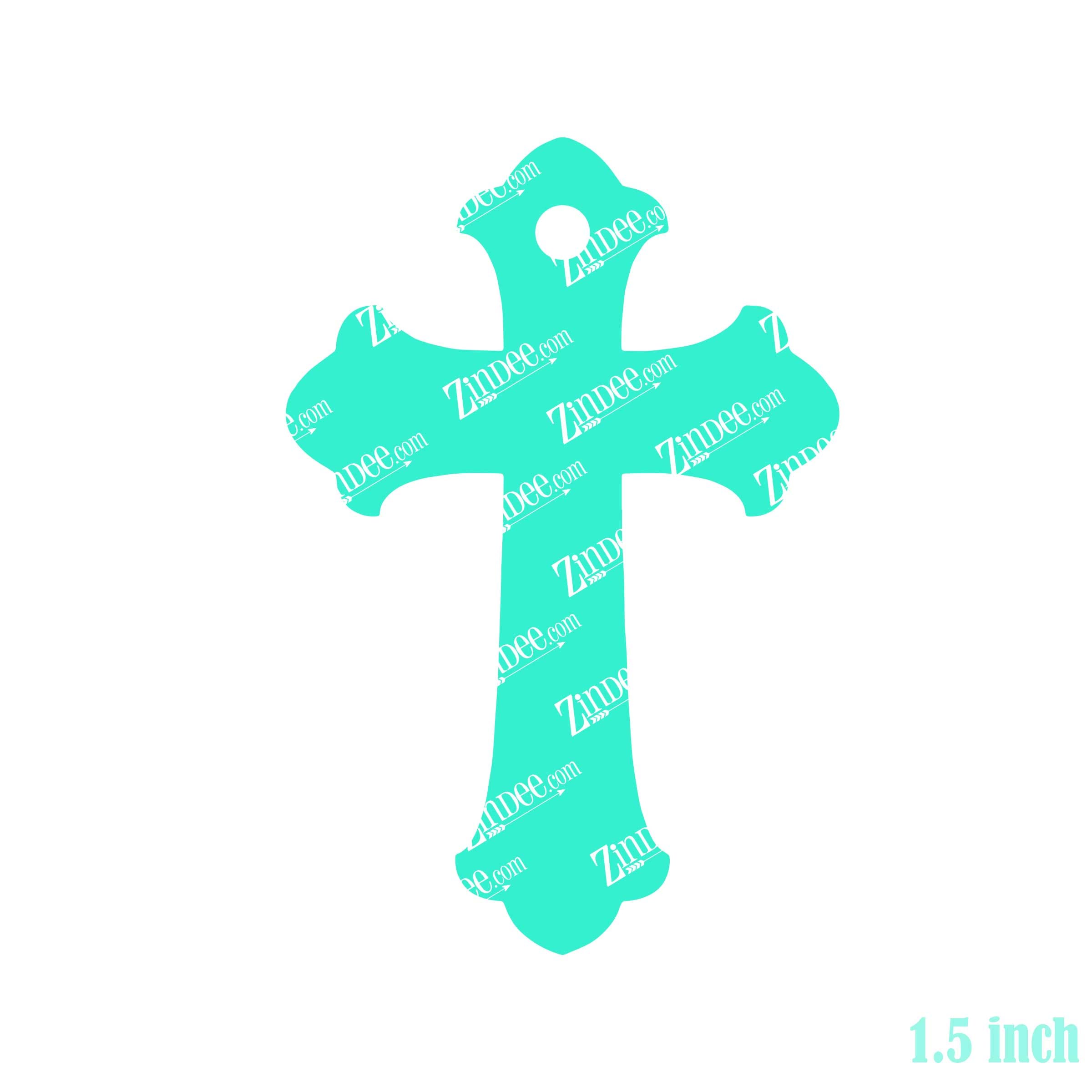 Cross Acrylic Blank- Sticker- UV DTF (1.5 inch) - Image 2