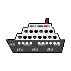 Cruise Ship – Acrylic Badge Reel Blank (2") No Hole | Optional Sticker or UV DTF