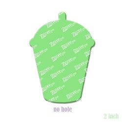 Alternative view of Cup with Straw – Acrylic Badge Reel Blank (2") No Hole | Optional Sticker or UV DTF