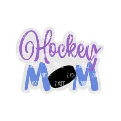 Cursive Hockey Mom – Acrylic Badge Reel Blank (2") No Hole | Optional Sticker or UV DTF