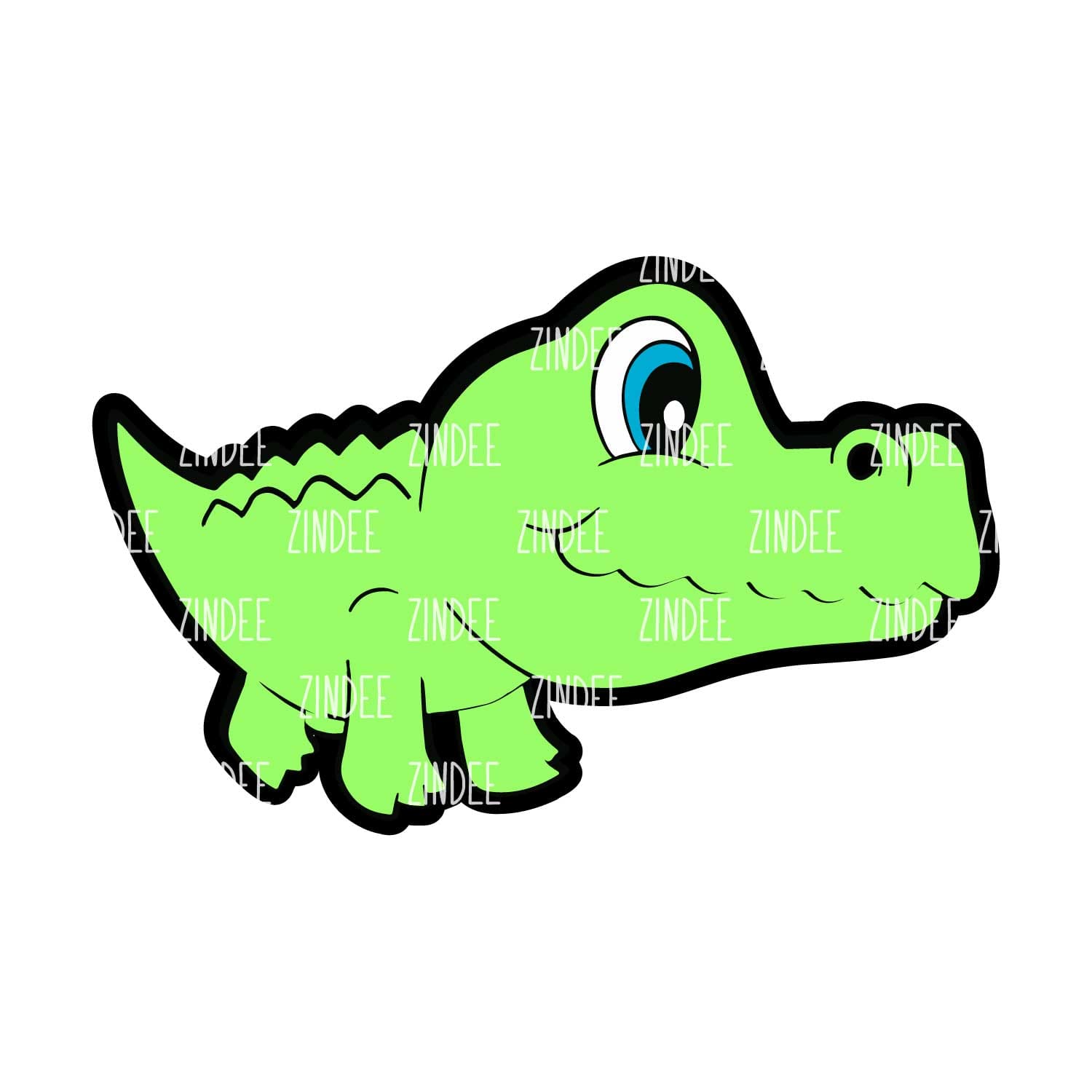 Cute Alligator Acrylic Blank- Sticker- UV DTF (3 inch)