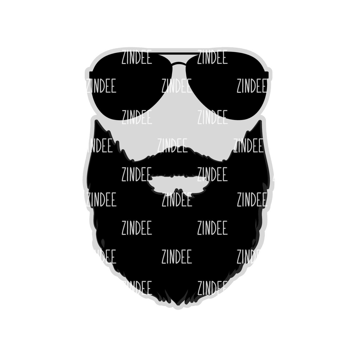 Dad Beard Acrylic Blank- Sticker- UV DTF (3 inch)