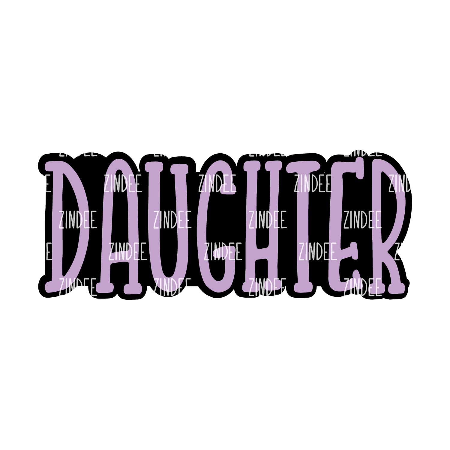 Alternative view of Daughter (word) acrylic blank (2 inch) NO HOLE (5 piece minimum)