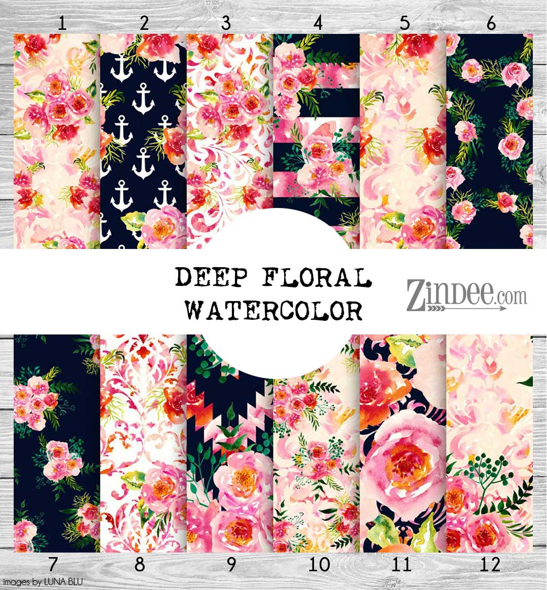 Deep Floral Watercolor (vinyl)