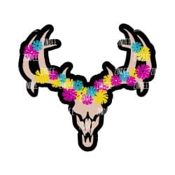Alternative view of Deer Skull with Flowers acrylic blank (3 inch)