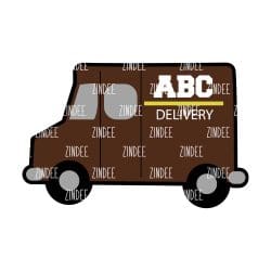 Delivery Truck – Acrylic Badge Reel Blank (2") No Hole | Optional Sticker or UV DTF