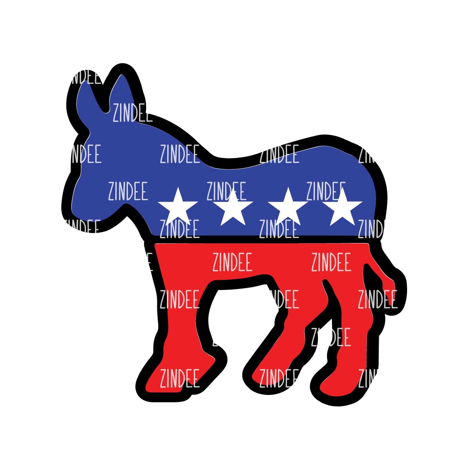 Alternative view of Democrat Donkey acrylic blank (3 inch)