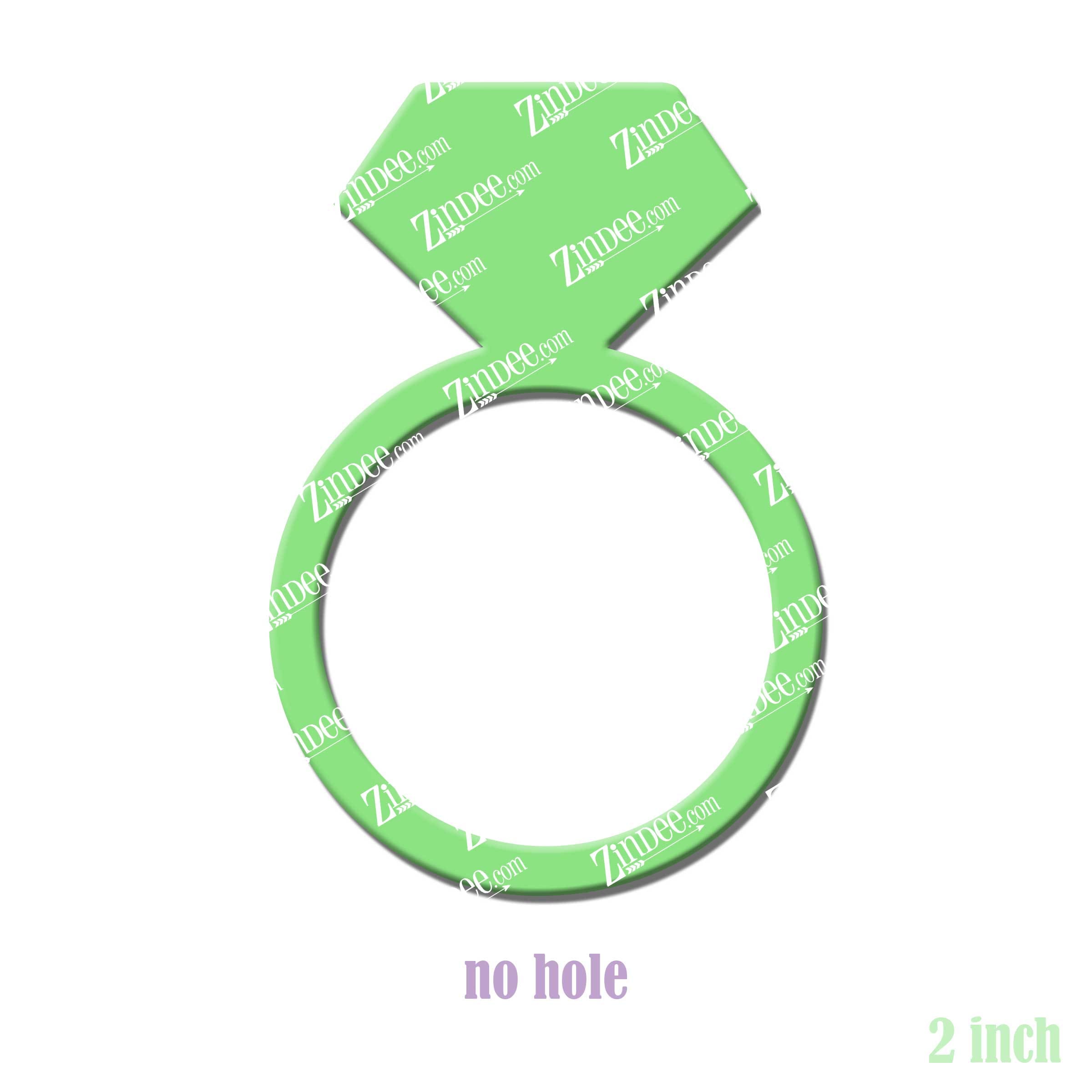Alternative view of Diamond Ring Acrylic Blank- Sticker- UV DTF (2 inch) NO HOLE