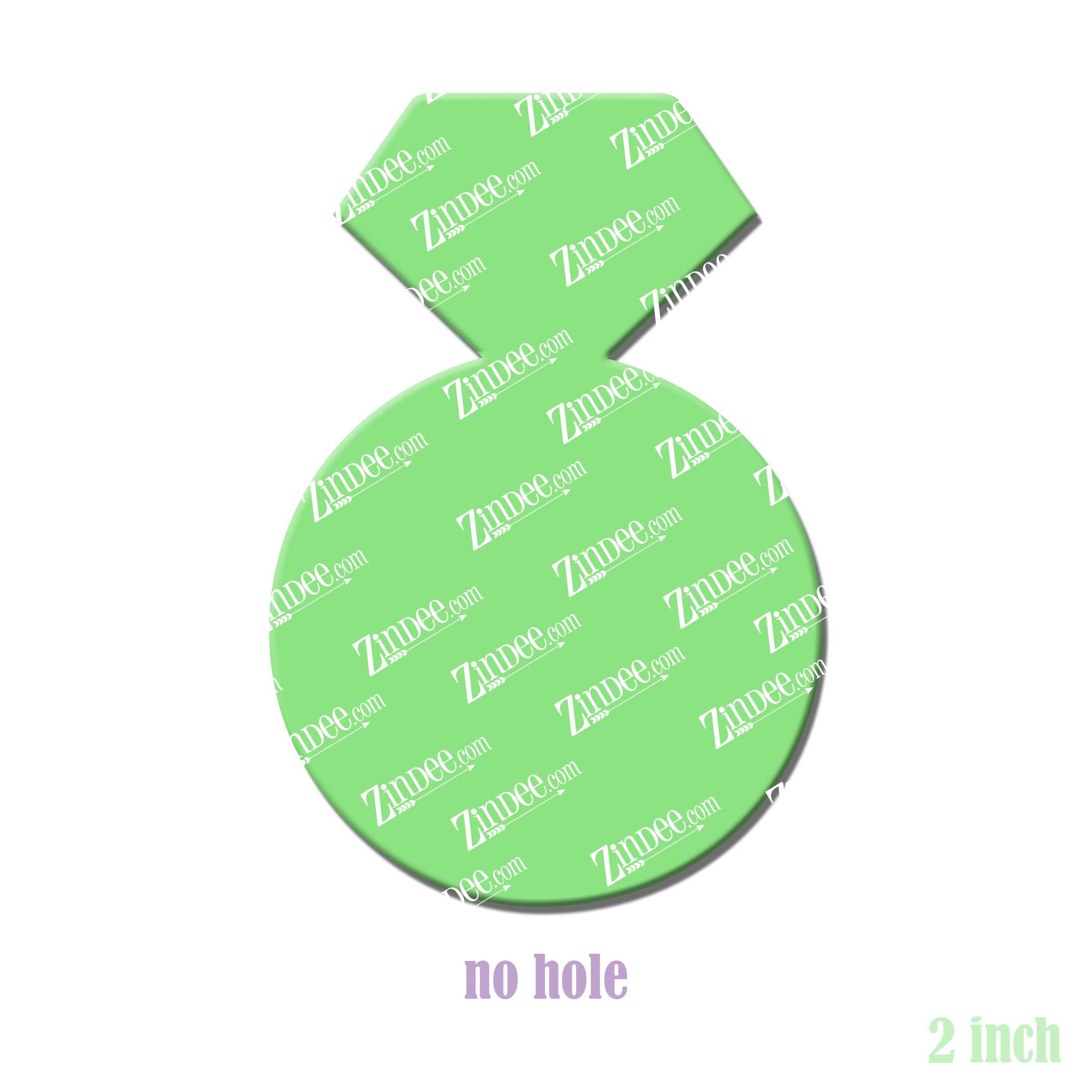 Alternative view of Diamond Ring (no cut out) Acrylic Blank- Sticker- UV DTF (2 inch) NO HOLE