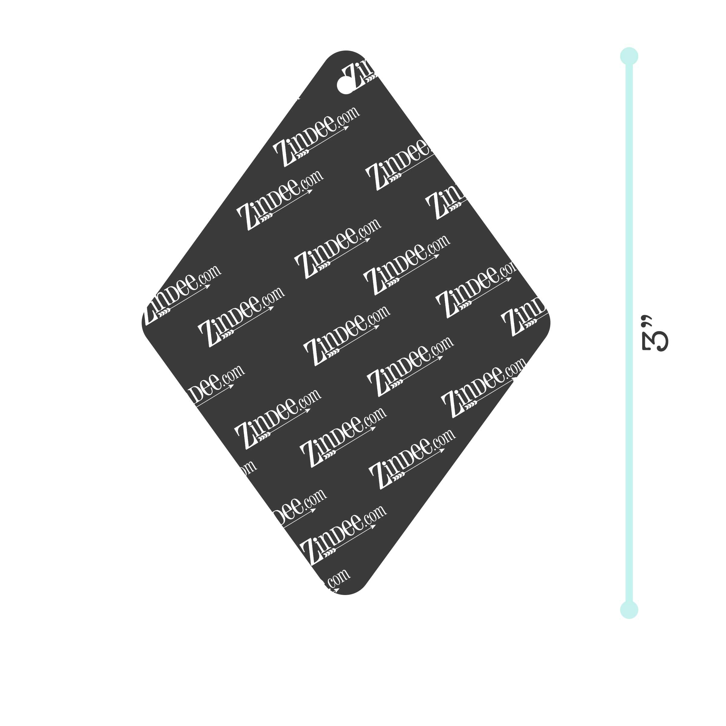 Alternative view of Diamond Shape Acrylic Blank- Sticker- UV DTF (3 inch)