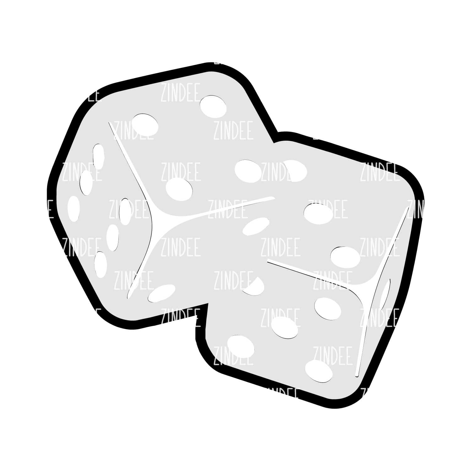 Dice Acrylic Blank- Sticker- UV DTF (3 inch)