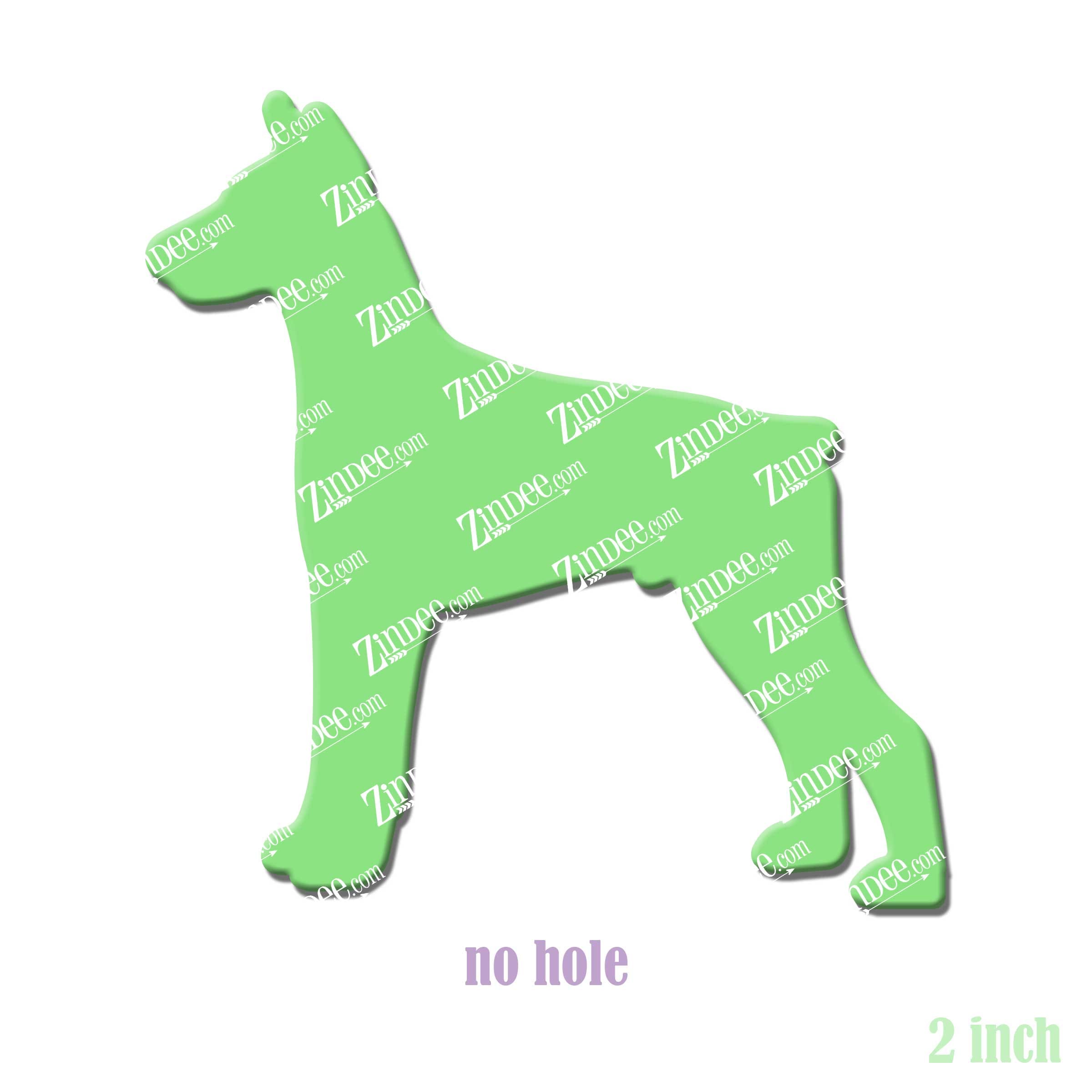 Doberman Dog acrylic blank (2 inch) NO HOLE (5 piece minimum)
